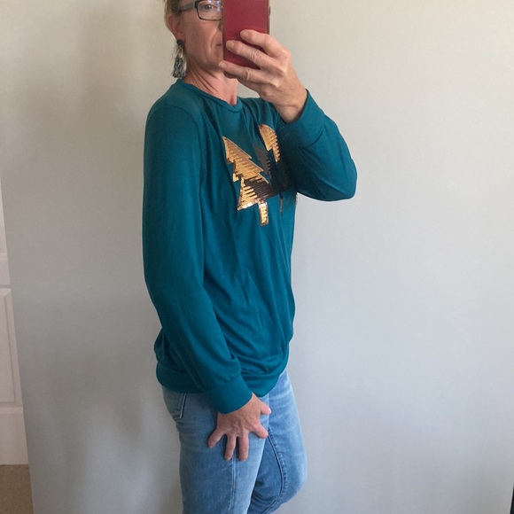 Sequin Pine Tree, Long Sleeve Top - Picture 5 of 8